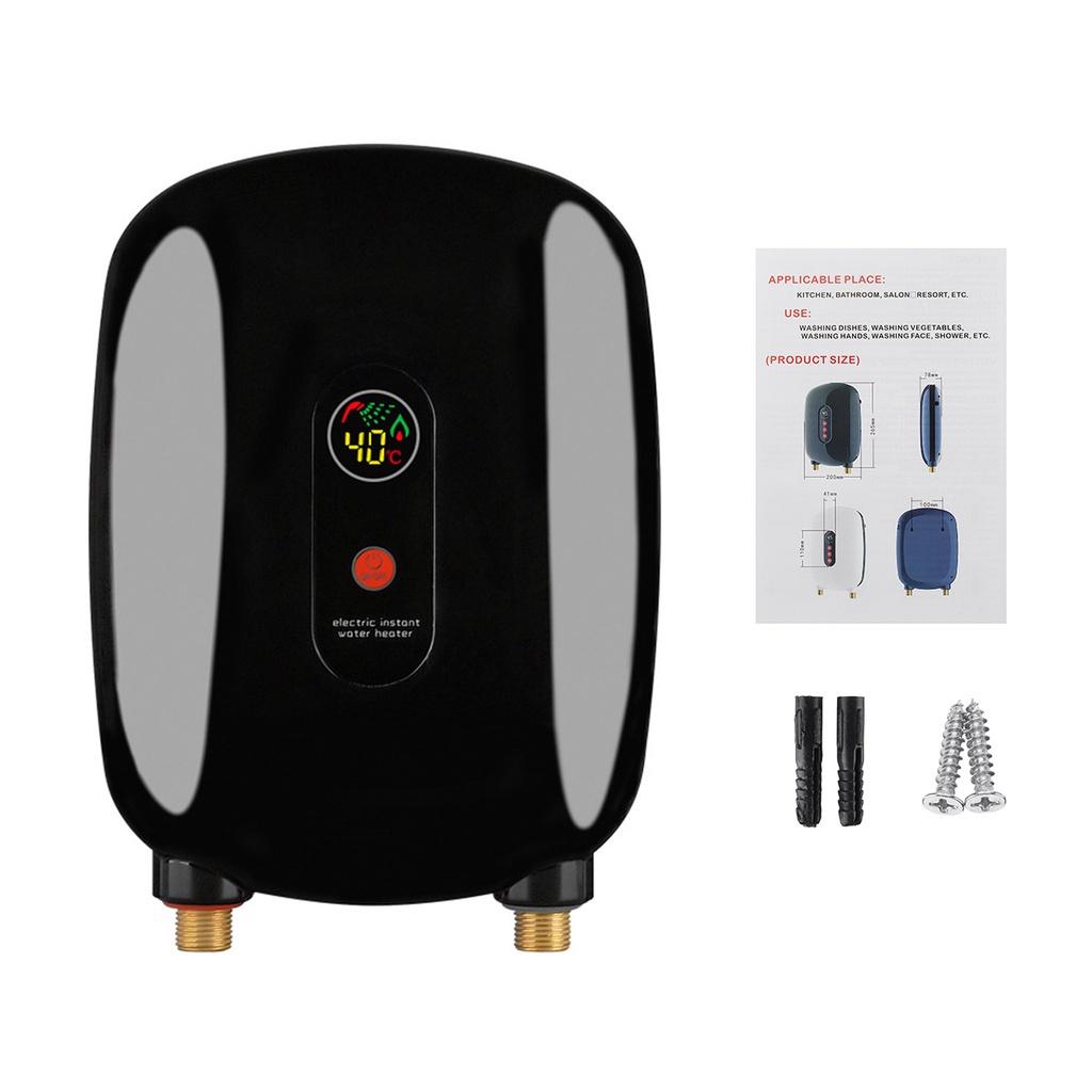 

220В Электрический водонагреватель Мгновенный нагрев воды Высокое давление Высотное здание Старый дом применять 3500 Вт Портативные бытовые водонагреватели чёрный