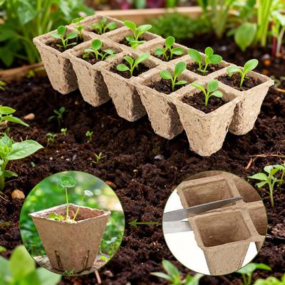 5Pcs 10 Cell Seed Starter Tray Biodegradable Pulp Seedling Cup Garden Nursery Pots Plant Seedling Germination Cultivation Tool