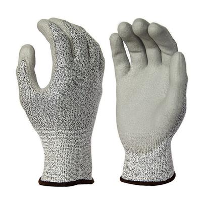 Best Cut Proof Hppe  Fiber Liner PU Coated Anti Cut Resistant Levels 5 Cutting Work Safety Hand  with En388