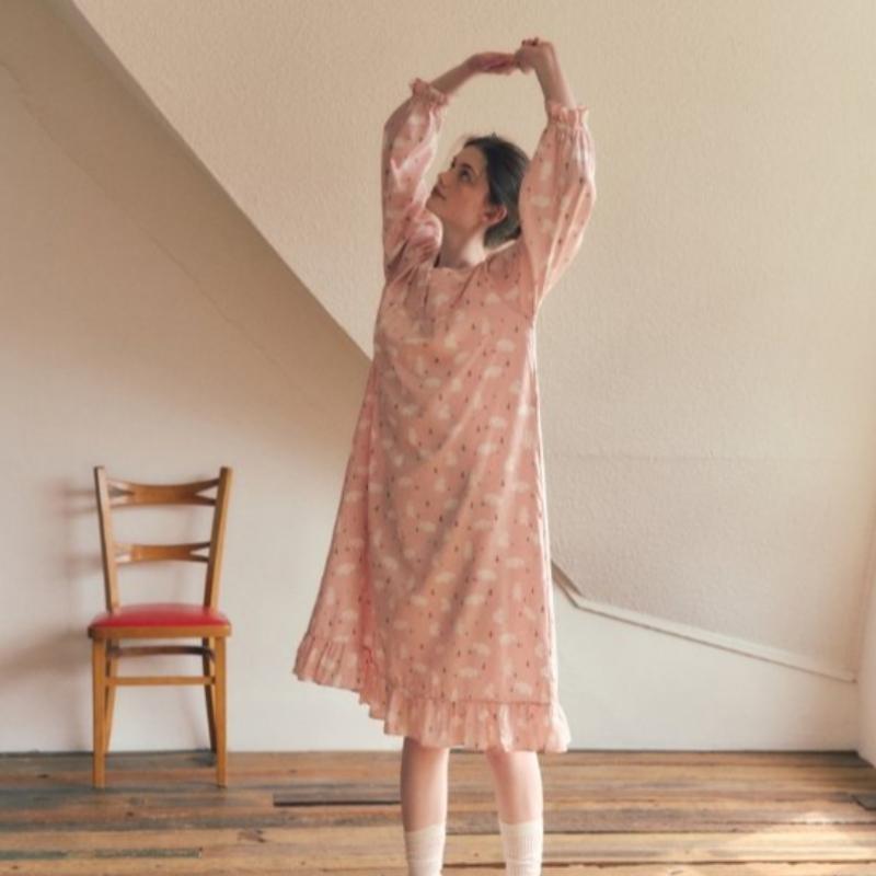 Venus Soft Comfortable Bear Print Couple Dress Pajamas Vgn4571m
