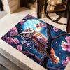 1pc Home Carpet wolf crescent moon non-slip design for bedroom living room office decor gift