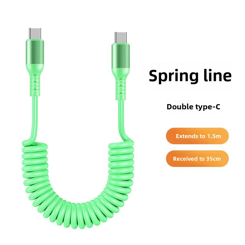 6A Kabel do CarPlay Sprężynowy Wyciskany 6A do Super Szybkiego Ładowania, Kompatybilny z Urządzeniami Huawei i Apple 14.