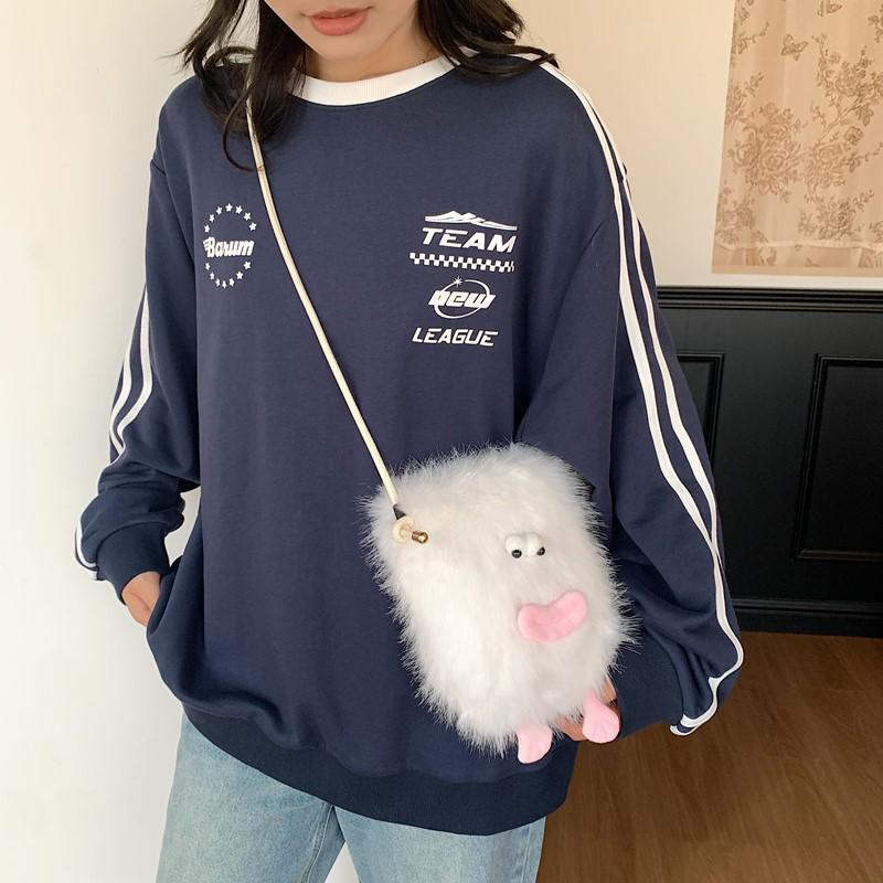 2025 Herbst/Winter Trendige Cartoon Fell Umhänge- & Handytasche – Flauschige Handtasche für Damen
