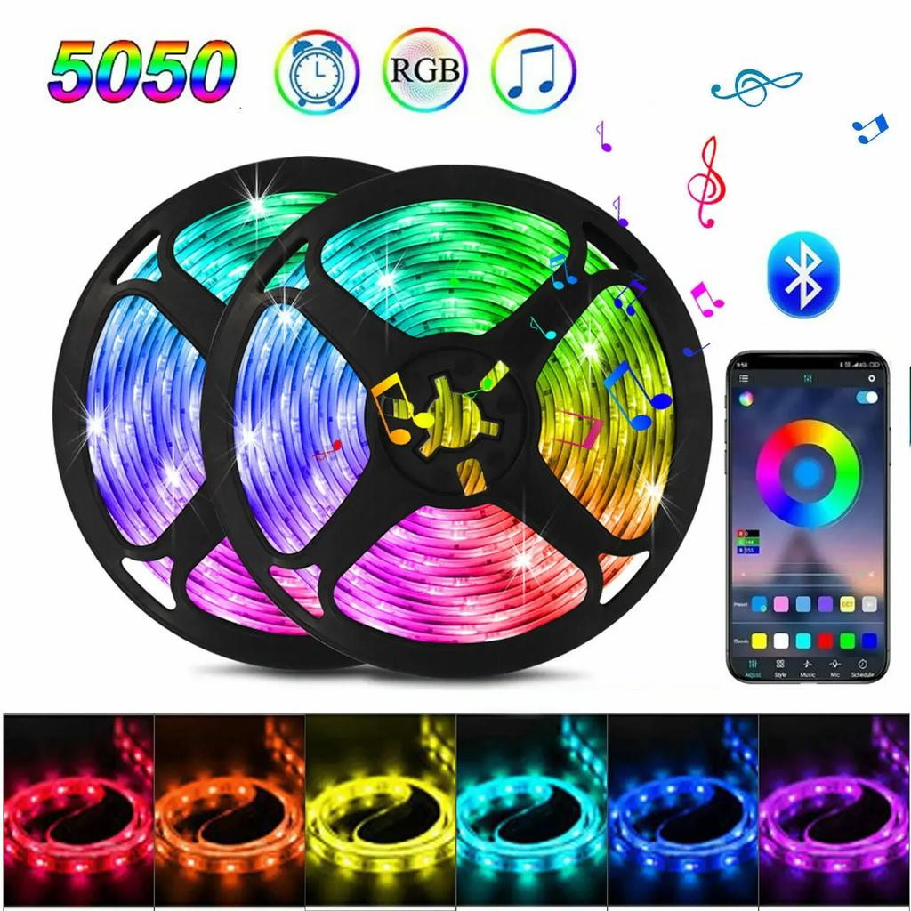 RGB LED Strip Light SMD 5050 USB APP Control Bluetooth Flexible Tape Diode Ribbon for TV Backdrop Living Room Bedroom
