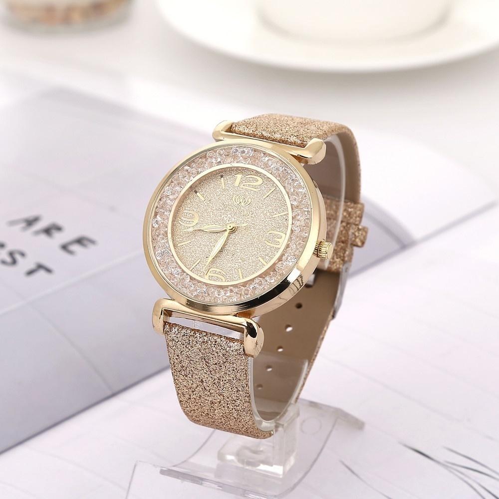 Moda donna Bling orologi da donna semplice strass cinturino in ecopelle orologio di lusso orologio da polso al quarzo da lavoro femminile