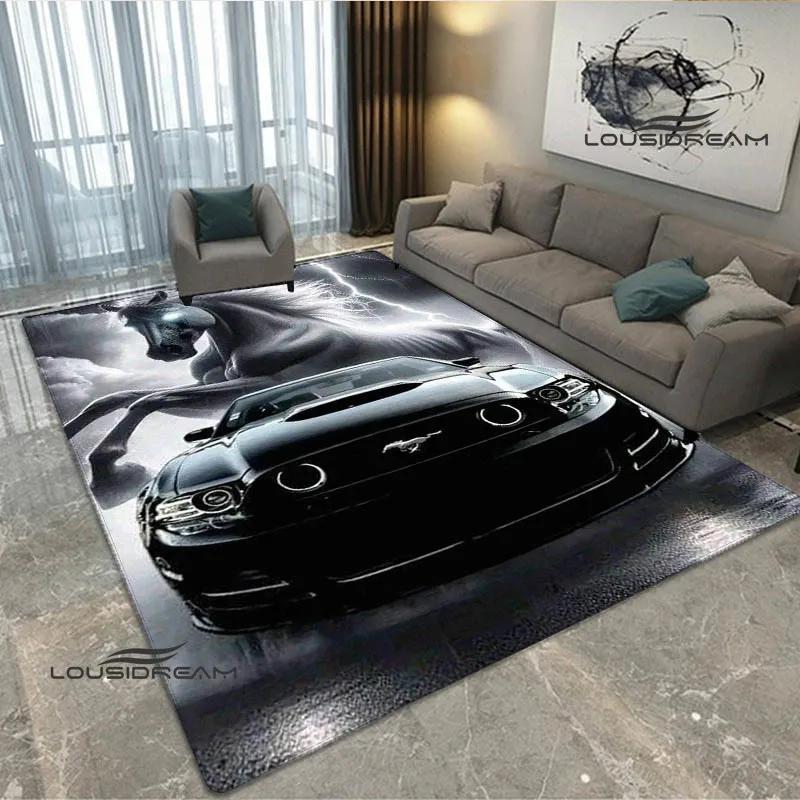 3D M-Mustang car logo printed carpet kitchen mats Non -slip carpet outdoor carpets area rug bedroom decor birthday gift