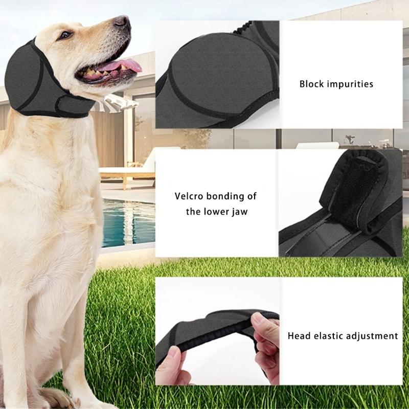 Dog Calming Earmuffs Snood Soothing Head Covers Easy to Adjust Pet Ear Protectors EarMuffs Swimming Comfort