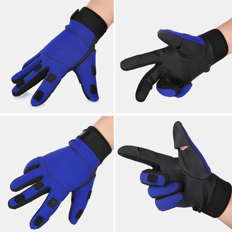 2PCS Fishing Gloves Catch Fish Anti-Slip Cut Full Finger Gloves Protect Hand Biking Bicycle Gloves Outdoor Activity Fishing Accessories