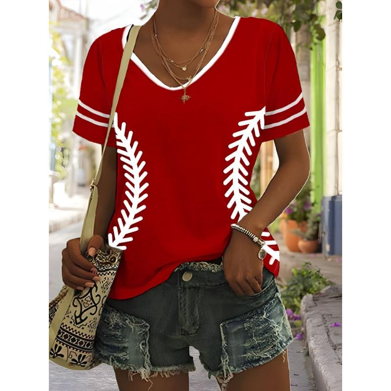 Spring and Summer New 3D Digital Printed Loose Sloping Neck Women's T-shirt