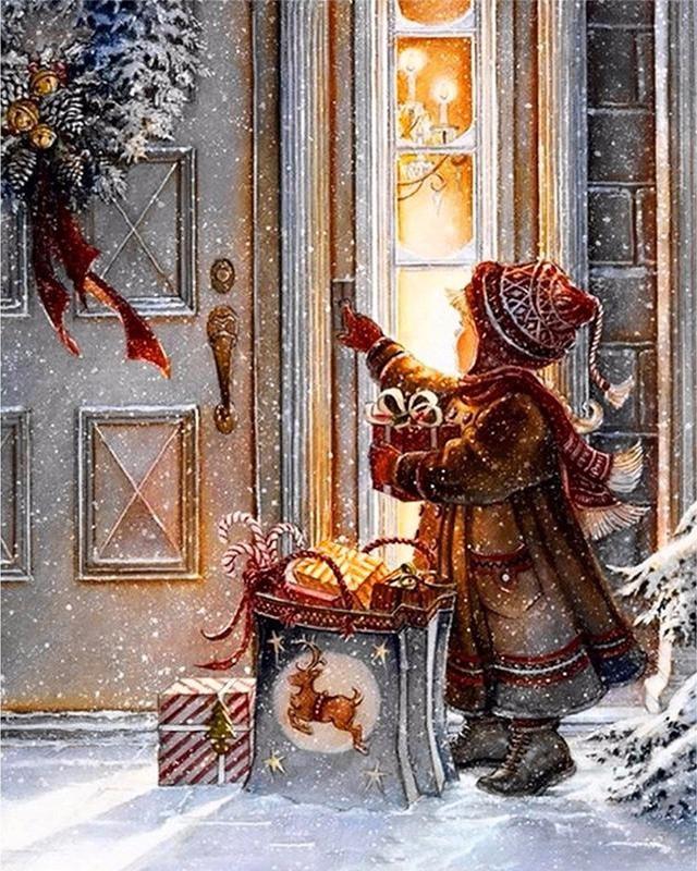 Алмазна вишивка Сніжний будиночок Набір для рукоділля Повне свердло Квадрат Нове надходження Алмазний живопис Маяк Пляж Квітковий пейзаж Мозаїка Прикраса дому