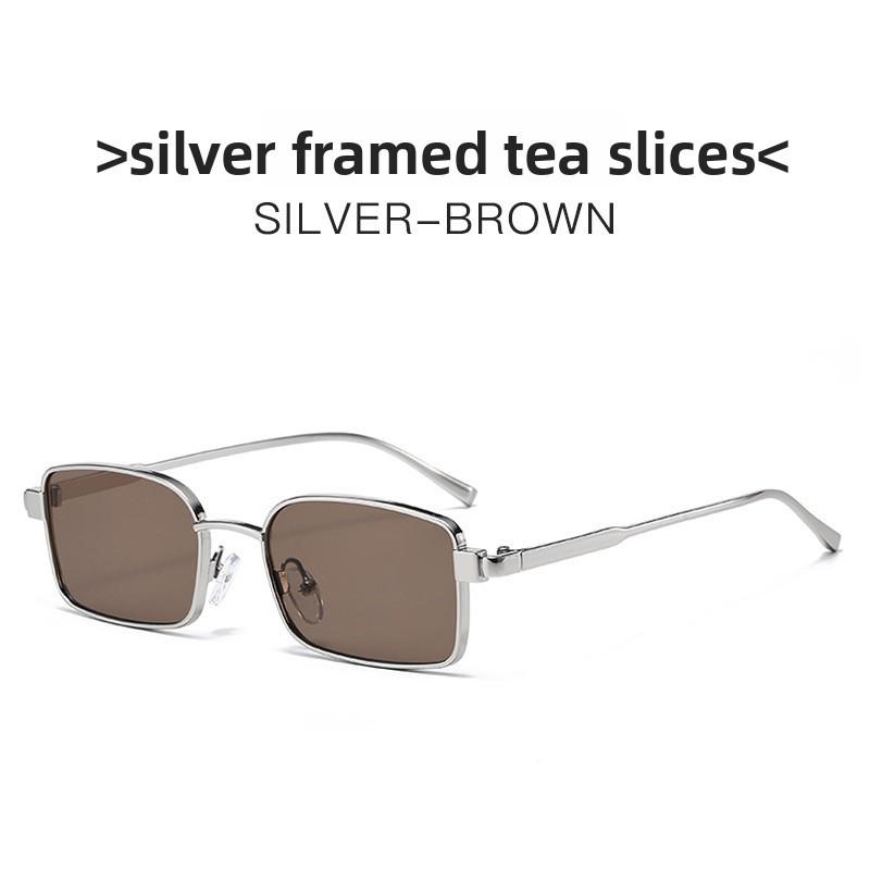 Metal Square Sunglasses For Men And Women Uv400 With Tinted Lenses For Casual Fashion