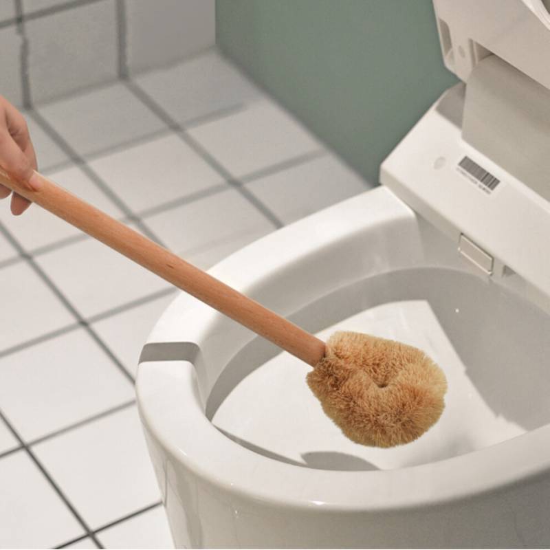 Toilet Brush With Long Handle And Coconut Fiber For Bathroom Cleaning