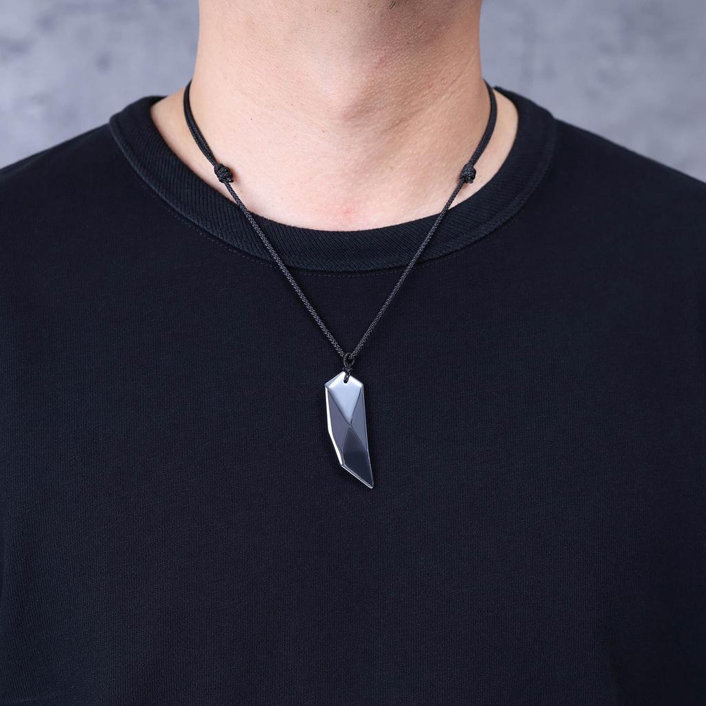 Koai Terahertz Ore Wolf Fang Amulet Pendant Necklace for Men