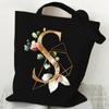 Print Canvas Bag Women's Shoulder Bag Fashion Floral Letter Ladies Hand Bags Alphabet Tote Bag
