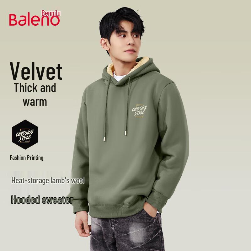 

Baleno Men s Lamb Fleece Lined Winter Hoodie 3XL