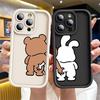 Best Friend Bear Rabbit Case for Apple iPhone 11 15 Pro Max 14 Plus 13 12 16 Shockproof Protective Silicone Funda Phone Cover