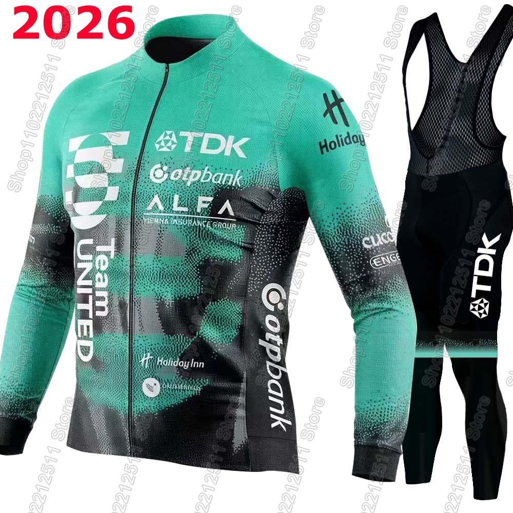 United Shipping Team Cycling Jersey Set Men Cycling Clothing USA Long Sleeve Road Race Bike Jacket Suit MTB Maillot