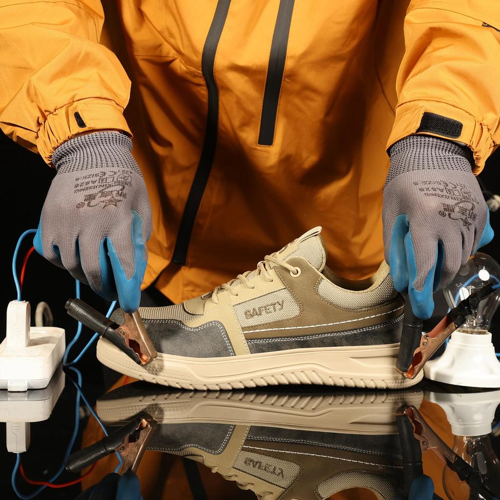 Fashion Four Seasons Insulated 10KV Safety Shoes Men Work Boots Anti-smash Breathable Electrician Welding Puncture-Proof Work Men Shoes