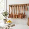 9pcs Acacia Wood Kitchen Utensils Set Long Handle Non Stick Wooden Cooking Utensils Heat Resistant No Paint Frying Spatula Spoon