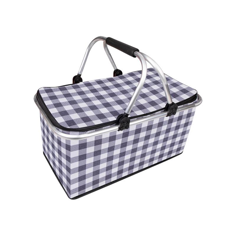 Izolovaná skládací pikniková chladicí taška, přenosná termální krabička na oběd pro venkovní skladování potravin, letní kempování, nádoba na jídlo s sebou