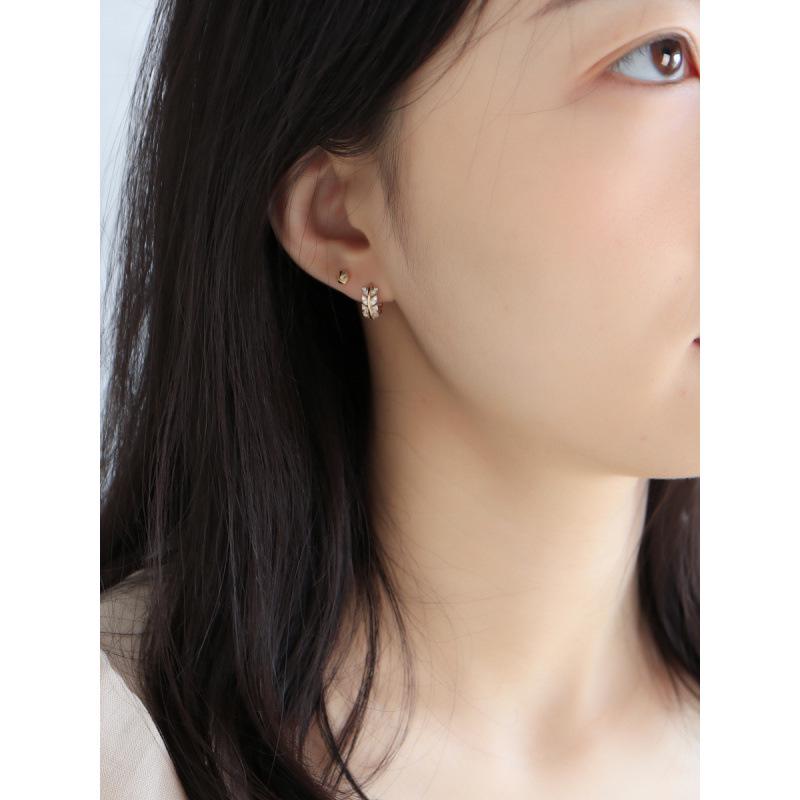 Rice Fragrance 18K Gold-Plated S925 Silver Wheat Ear Earrings - Shiny & Exquisite Women's Ear Clips