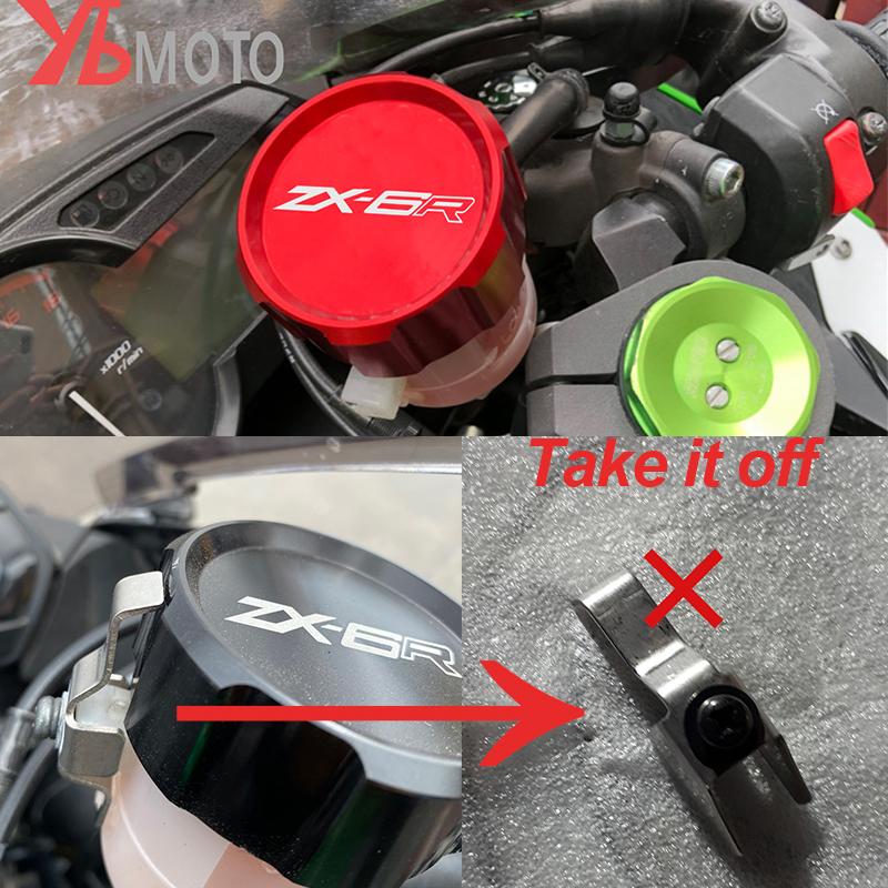 Front Rear Brake Fluid Reservoir Cover & Engine Oil Filler Cap For KAWASAKI ZX6R ZX-6R ZX636 (please Buy According To Size)