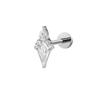 Titanium Alloy Rhombus Zirconium Ear, Lip, and Tongue Piercing Studs