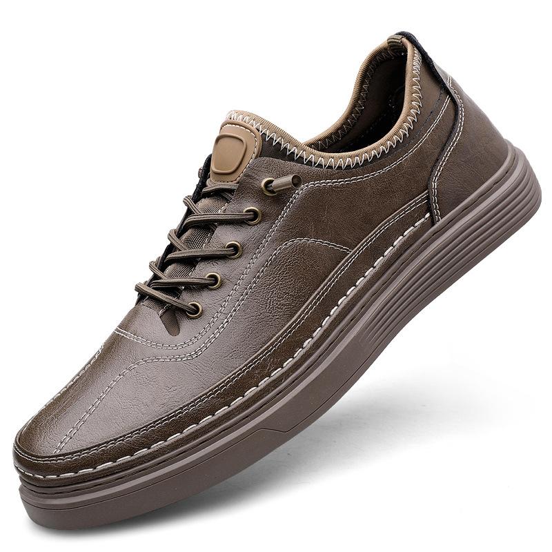 

Новые кожаные туфли на доске мужские осенние повседневные корейская версия трендовые кожаные туфли мужские простые маленькие белые универсальные европейская станция мужская обувь 46 хаки