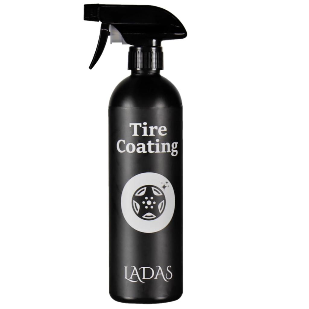 Tire Elegant Black Gloss and High Durability for Your Large Capacity Car Wash Tire Coating [LADAS] Coating Tires. 500ml. Supplies. Agent.
