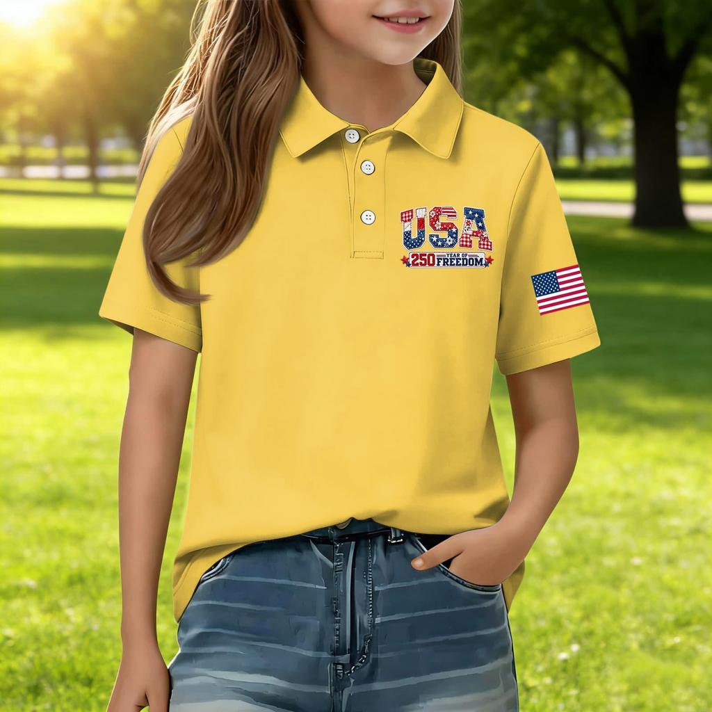 Children's Daily Casual Short-sleeved Print Tops T-shirts Shirts