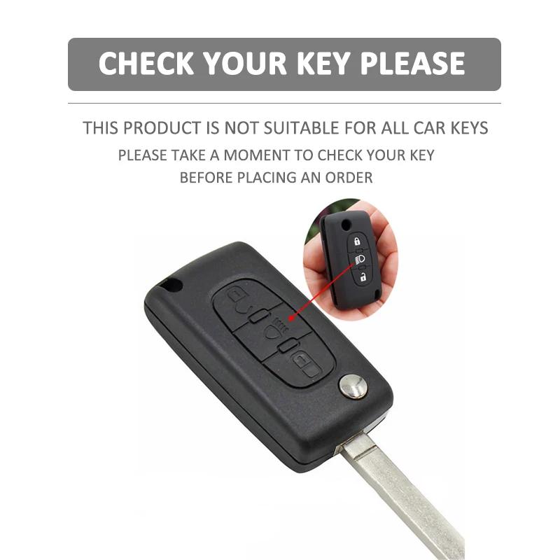 Silicone Car Key Case Soft Remote Cover Protector for Citroen C2 C3 C4 C5 C6 Xsara Berlingo for Peugeot 207 307 308 407 607 807