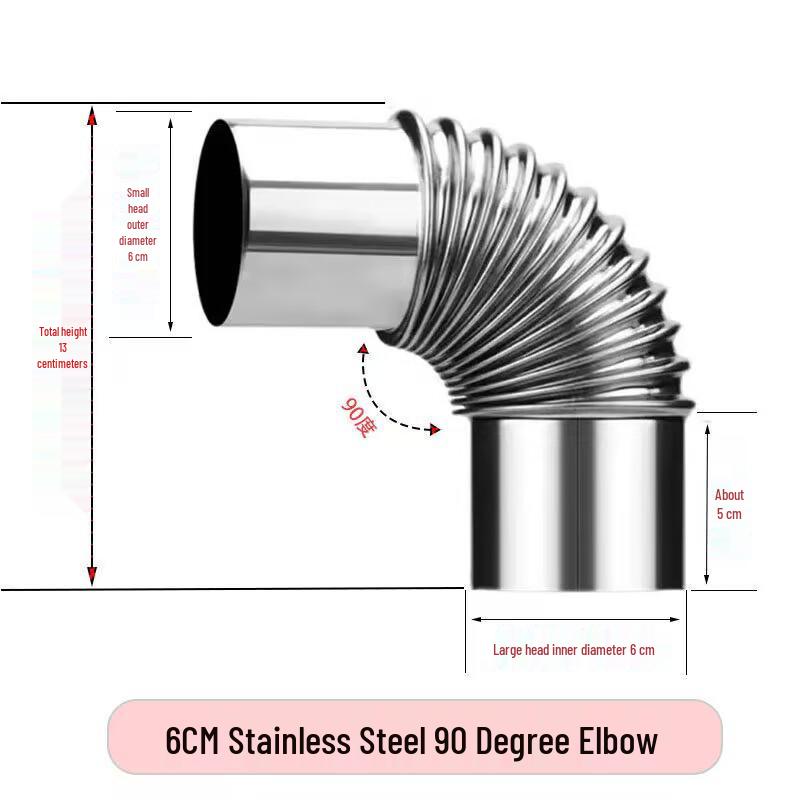 Stainless Steel Outdoor Wood Stove Chimney Elbow for Ventilation and Heating