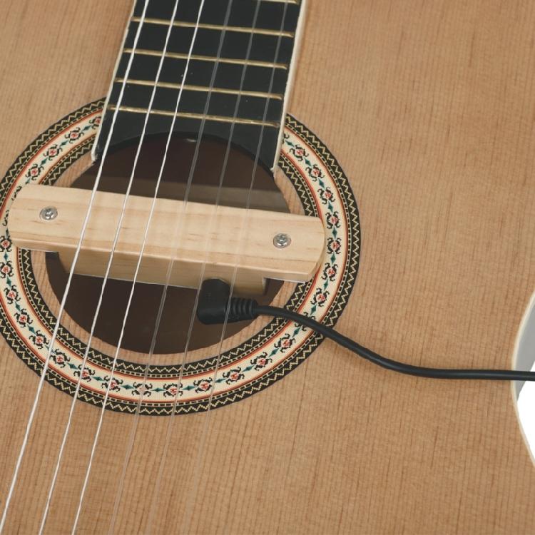 Guitar Bass Pickup Amplifier, Guitar Soundhole Wood Pickups with 6.35mm Jacks