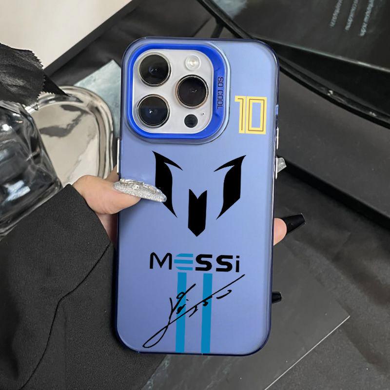 Messi No. 10 is suitable for iphone1716promax mobile phone case, Apple 15 tide brand 14pro large hole 13.