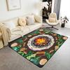 Erose Braut Cartoon Lagerfeuer Bereichsteppich 150 cm x 100 cm Glückliches Camping Klassenzimmerteppiche Grüner Baumstumpf Rutschfester Dekorativer Teppich für Kinder Wald