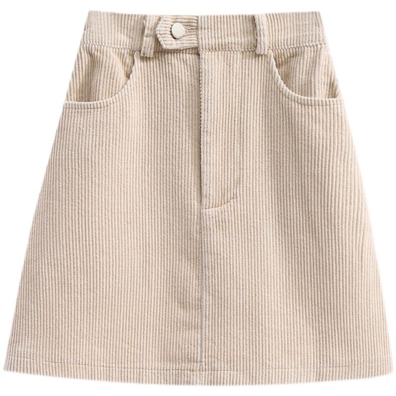 Loose Slim Looking Casual Washed Corduroy Skirt