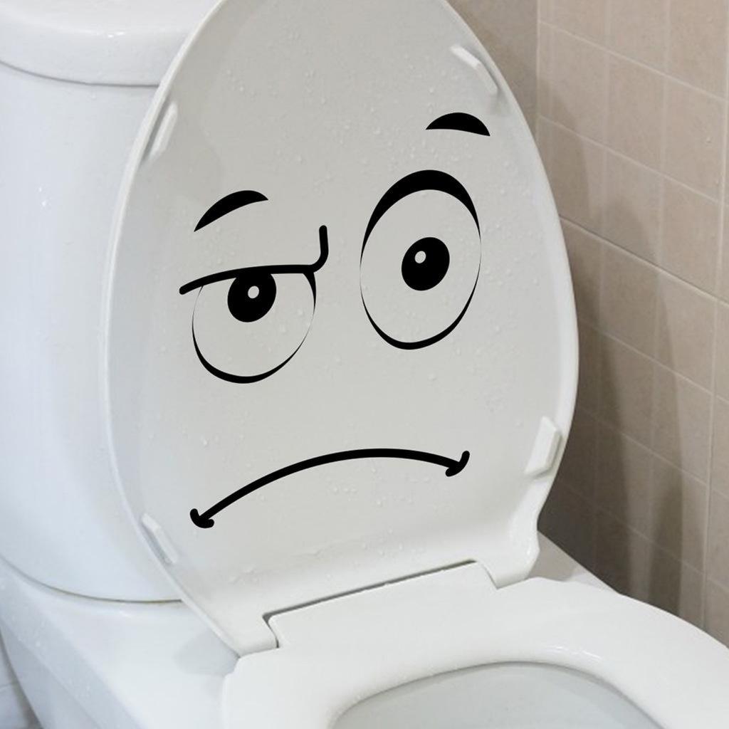 Washroom Room WC Toilet Seat Stickers Put ME Down Monster Smiley Face Wall Art Decal Sticker Funny Kids Potty Training