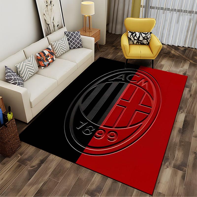 AC Milan Logo Carpet Suitable As a Non-slip Mat for the Living Room or Bedroom Sofa