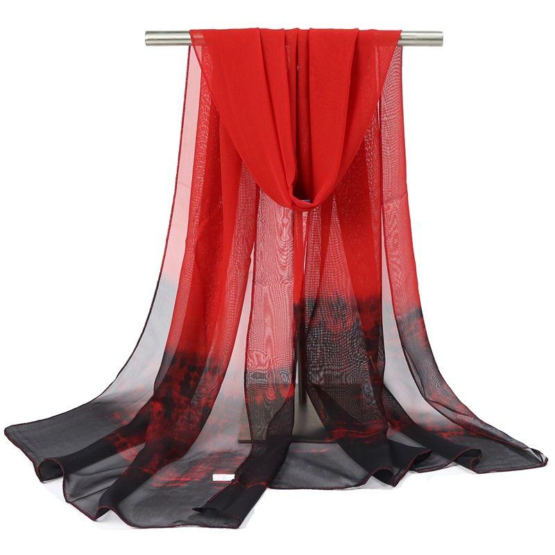 Módny šifónový šál s gradientnou farbou pre ženy, mamy, štvorcový tanečný šál, šál v plnej farbe