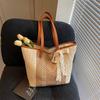 Large Capacity Woven Bag Women's Summer Versatile New Shoulder Commuter Tote Seaside Vacation Beach Bag