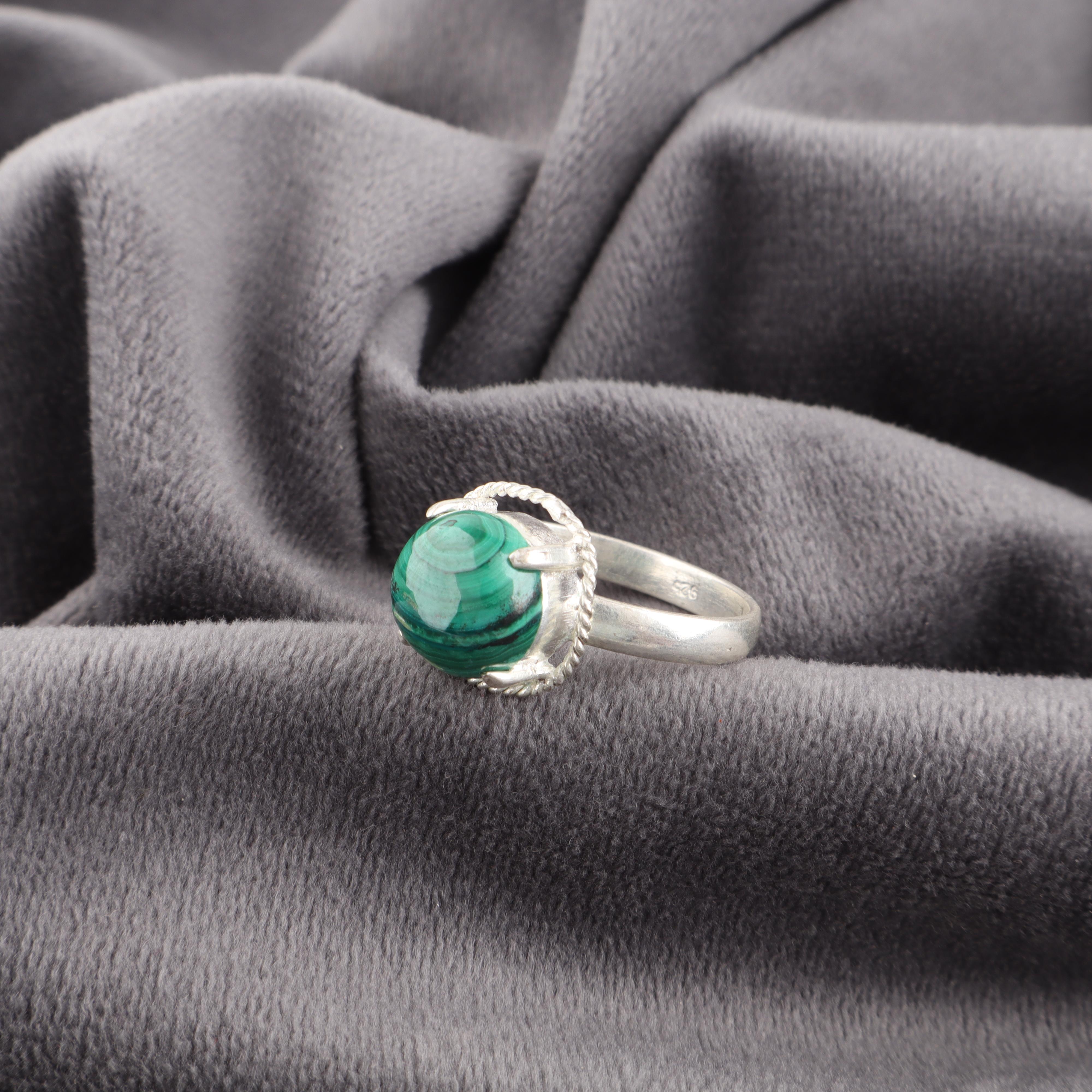 

Украшения из малахита, Кольцо из драгоценного камня ручной работы, Кольцо из стерлингового серебра 925 пробы, Антикварные украшения, Для подарка на помолвку 12 зелёный