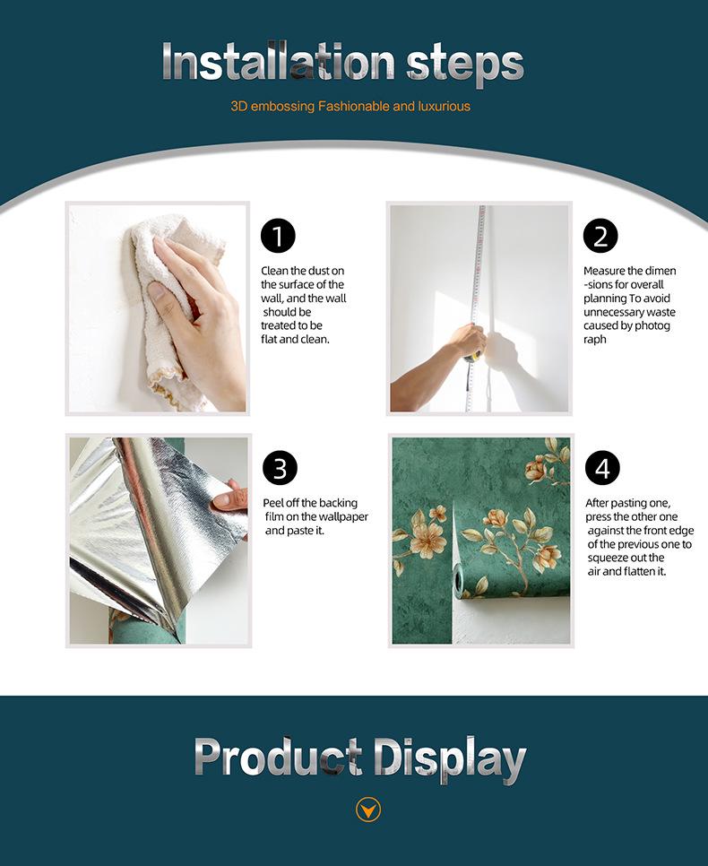 Thick Self-Adhesive Embossed Waterproof Wallpaper for Home Decoration