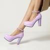 Women's high-heeled single shoes spring and autumn versatile waterproof table thick heel large size shallow mouth four-season shoes