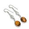 Natürlicher Tigerauge Edelstein 925 Sterling Silber Schmuck Ohrring 1,85" AE-12568