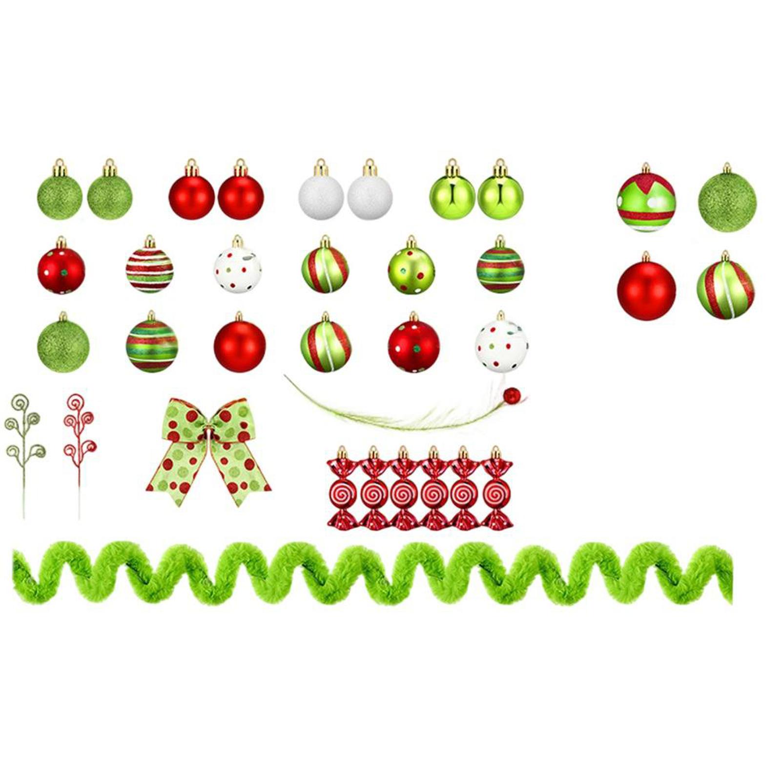 

109 штук Рождественские шары, Блестящее подвесное украшение Пластиковый шар Леденец Мята Рождественская подвеска Для украшения рождественской елки One Size