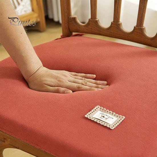 Solid Color Chair Pad for Home Memory Foam Cushion, Thickened Dining with Straps, Supportive Non-Slip Backing, Washable Seat Cushion Autumn