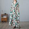 Dimanaf 2024 Plus Size Dress Women Summer V-Neck Sundress Bohemian Floral Print Elegant Lady Loose Oversize Maxi Dress