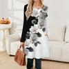Women's Long Sleeve Dress Fall Casual T Shirt Loose Fit Pleated Front Dresses With Pockets