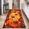 3D Optical Illusion Volcano Runner Rug Volcanic Lava Hallway Carpet Non-slip Home Decor Floor Mat for Living Room Bedroom