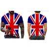 T-shirt JERSEY Football Soccer United Kingdom England UK 3D Print Flag National CHEER Short Sleeve Training Round Neck Sport Uniform Unisex Men Women